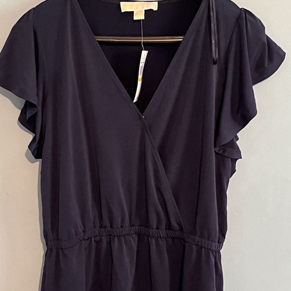 SELLING MICHAEL KORS BLOUSE SIZE M COLOR NAVY BLUE ELASTIC WAIST BAND FOR WOMEN - Picture 4 of 13